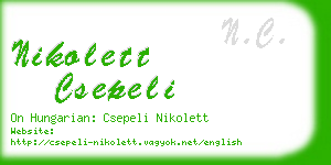 nikolett csepeli business card